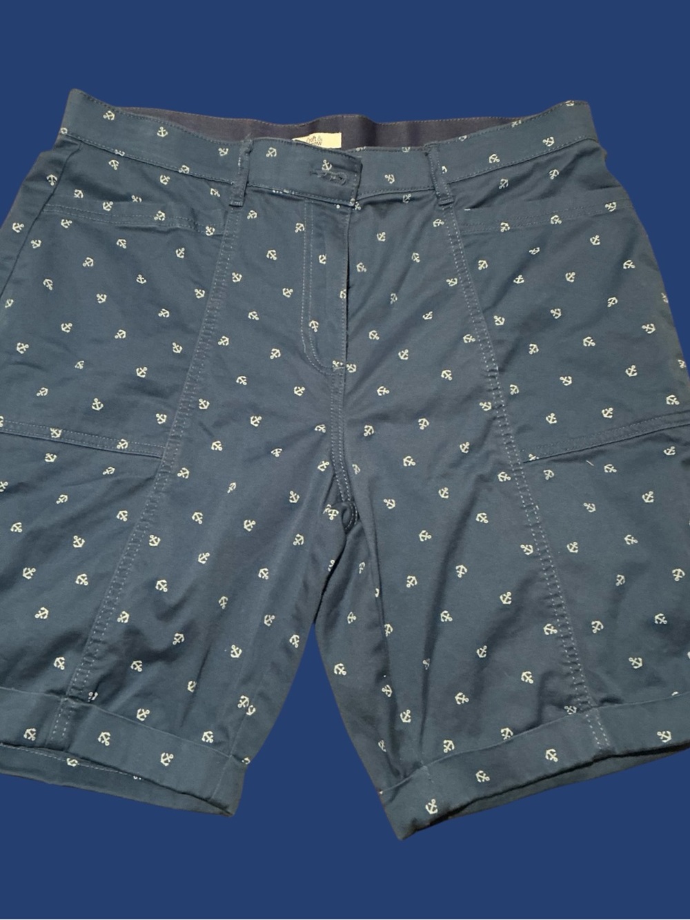 croft & barrow Navy Casual Shorts with Subtle Detail